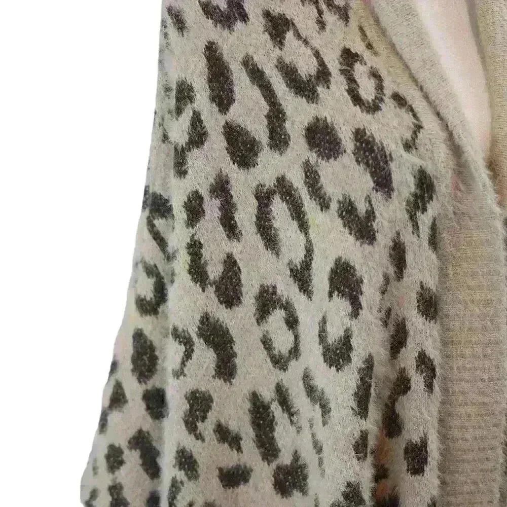Look By M Cheetah Print Fuzzy Open-Front Cardigan… - image 7